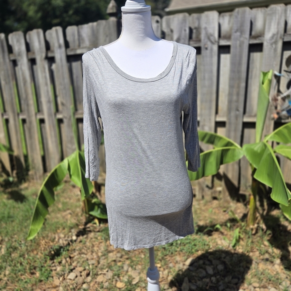 Small Vintage 3/4 Length Sleeve Bow-Back Women's Tunic Top Super Soft - Picture 2 of 6